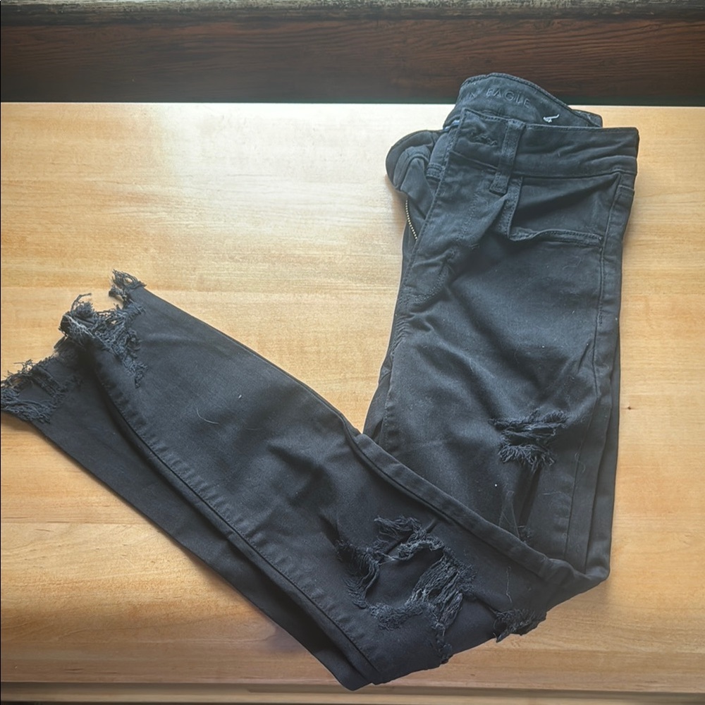American eagle black skinny stretch jeans